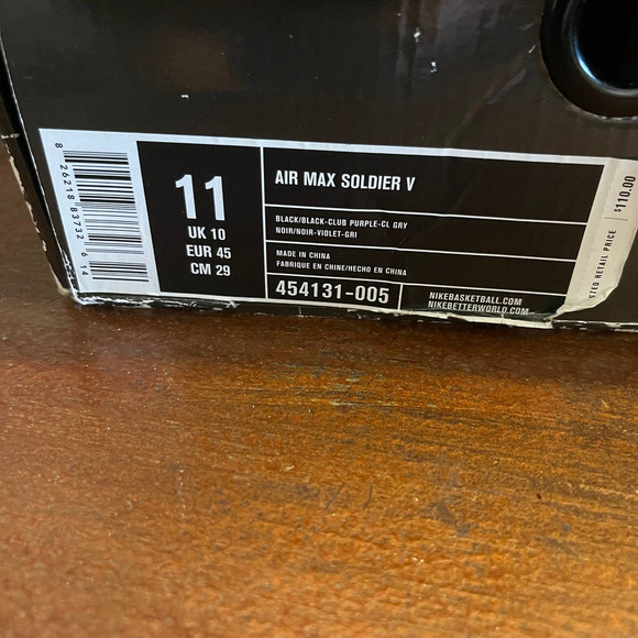 Nike LeBron Air Max Soldier V Black & Purple Men's 454131-005 Size 11 - Picture 2 of 10